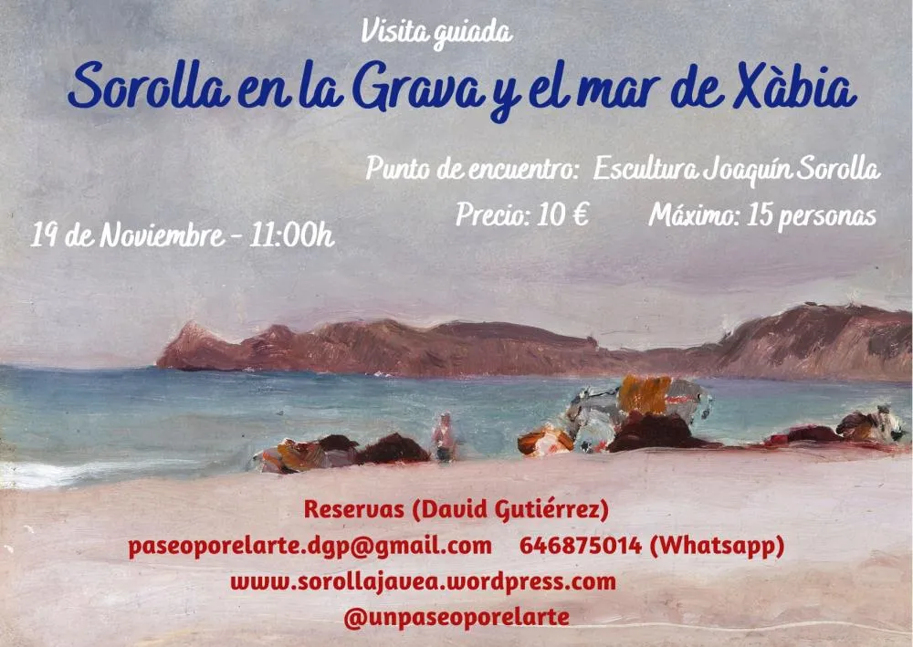Sorolla en la Grava y el mar de Xàbia