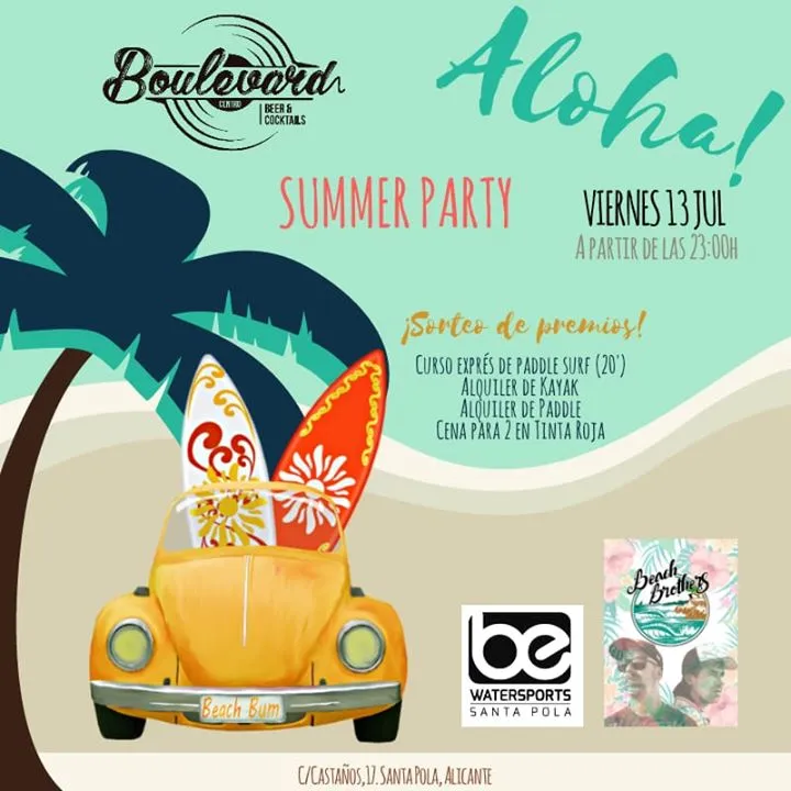 Summer Party Aloha! en Santa Pola con los Beach Brothers 