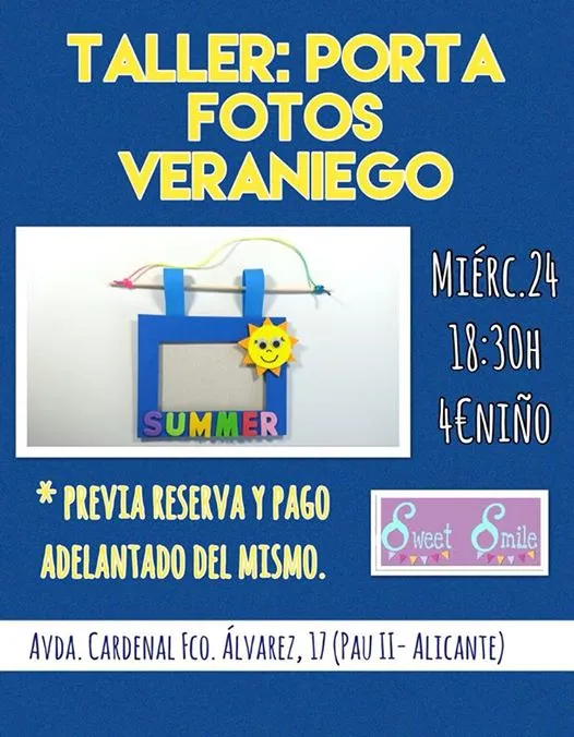 Taller: Porta fotos veraniego