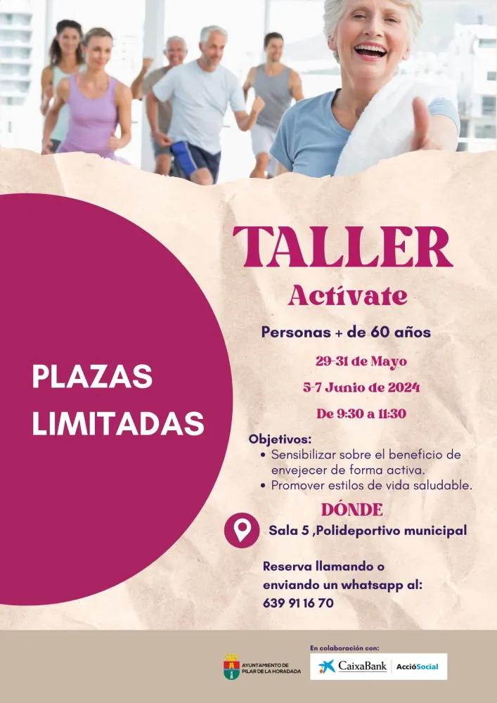 Taller Actívate para Mayores de 60 Años en Pilar de la Horadada