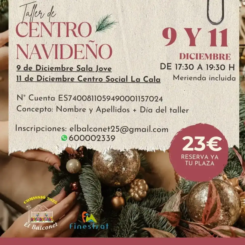 Taller Centros Navideños - Comissió Festes Finestrat