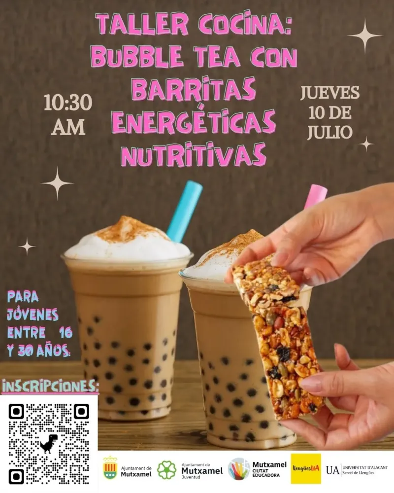 Taller cocina: bubble tea con barritas energéticas nutritivas