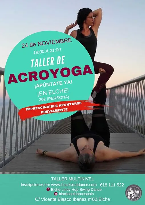 Taller de Acroyoga en Elche Black Soul