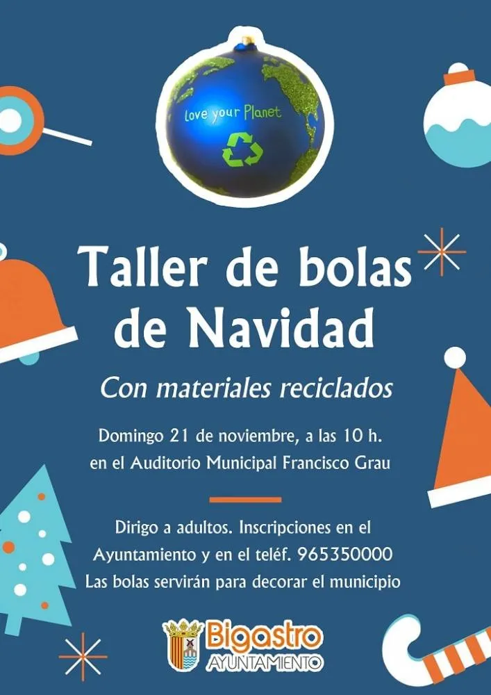 Taller de bolas de Navidad con materiales reciclados