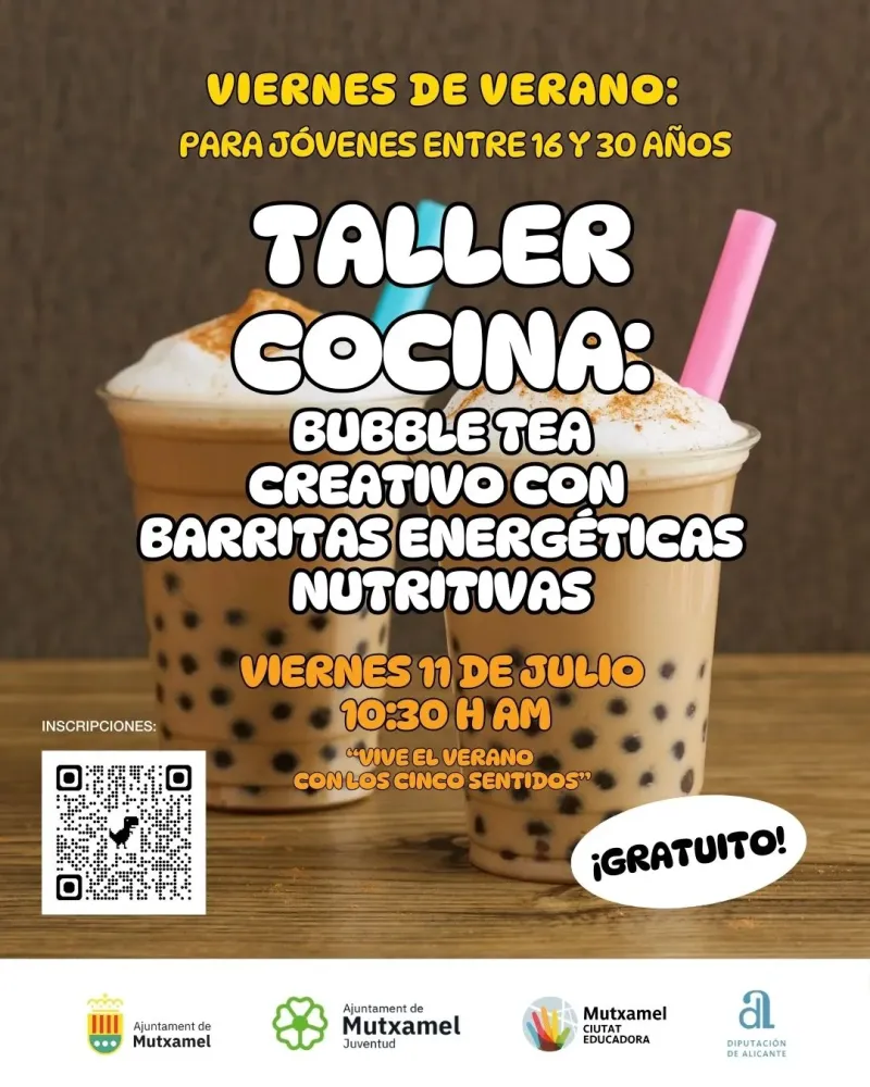 Taller de cocina ; Bubble Tea creativo & barritas energéticas nutritivas