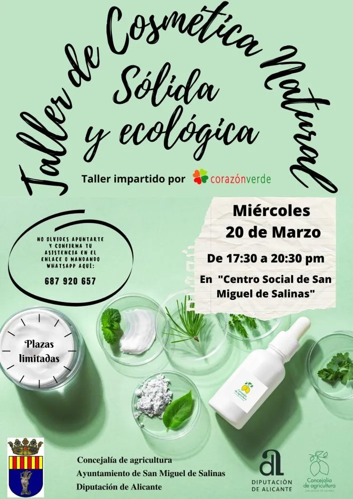 Taller de cosmética Natural Sólida y ecológica