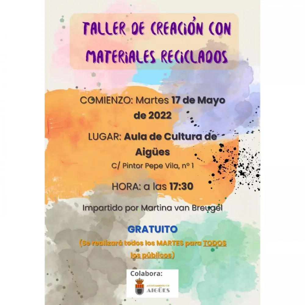 Taller de creación con materiales reciclados.