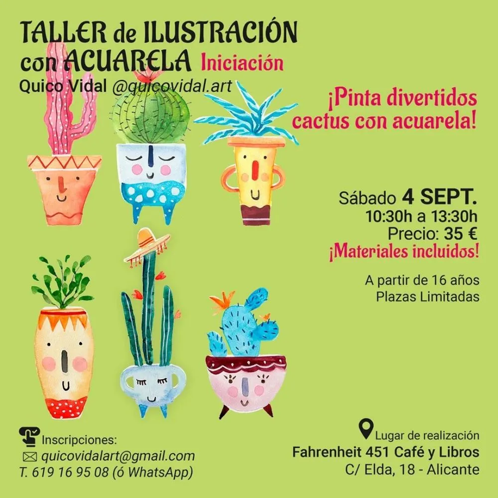 Taller de ilustración con acuarela con Quico Vidal