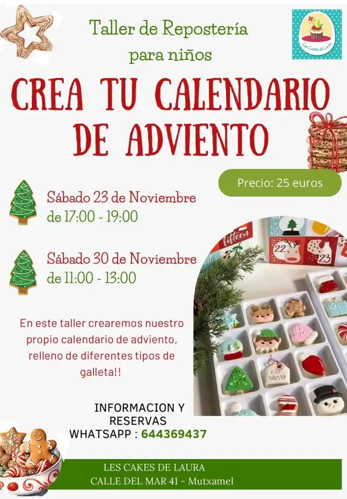 Taller de repostería para niños : Crea tú calendario de adviento