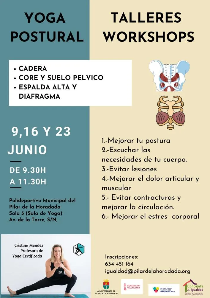 Taller de Yoga Postural: Cadera, Core y Suelo Pélvico, Espalda Alta y Diafragma