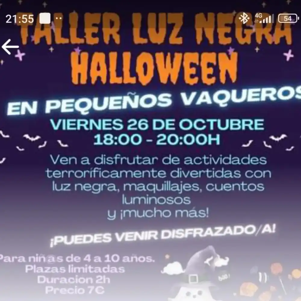 Taller Luz Negra Halloween