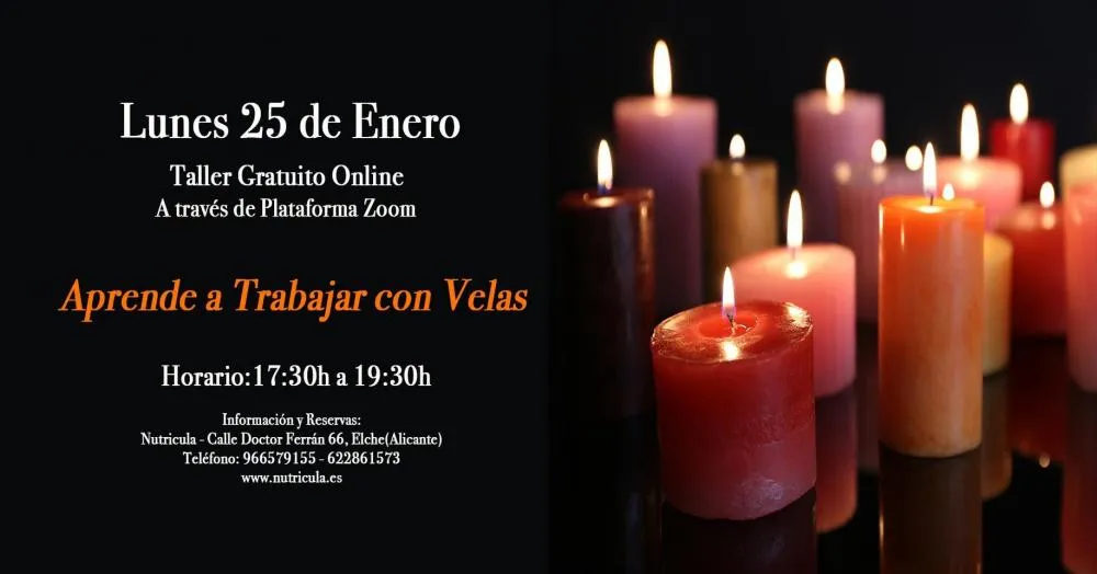 Taller online gratuito, Aprende a trabajar con velas