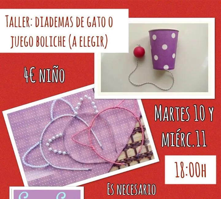 Taller Orejas de gatoo juego boliche en Sweet Smile Cafetería-Ludoteca