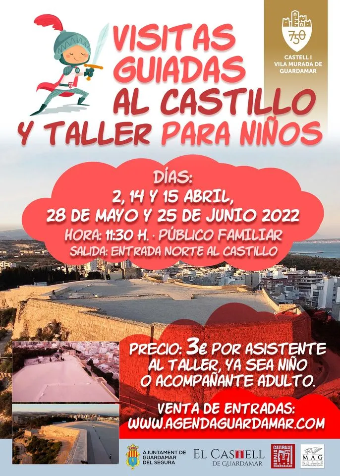 Taller para niños y visitas guiadas al castillo de Guardamar