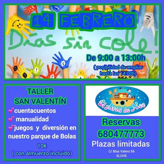 Taller San Valentín - DÍA SIN COLE 14 febrero
