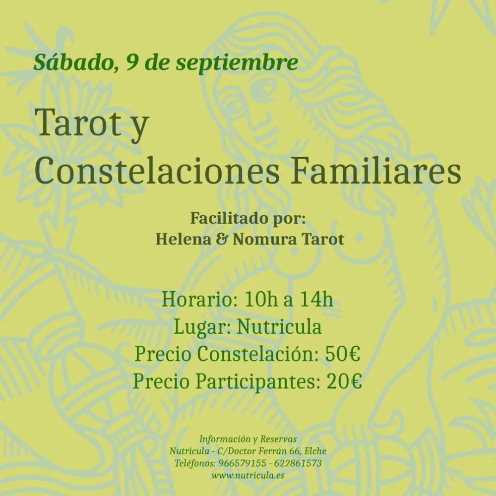 Taller Tarot y Constelaciones Familiares sábado 9 de septiembre 2023