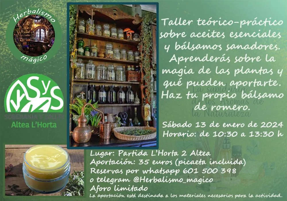 Taller teórico-práctico sobre aceites esenciales y bálsamos sanadores