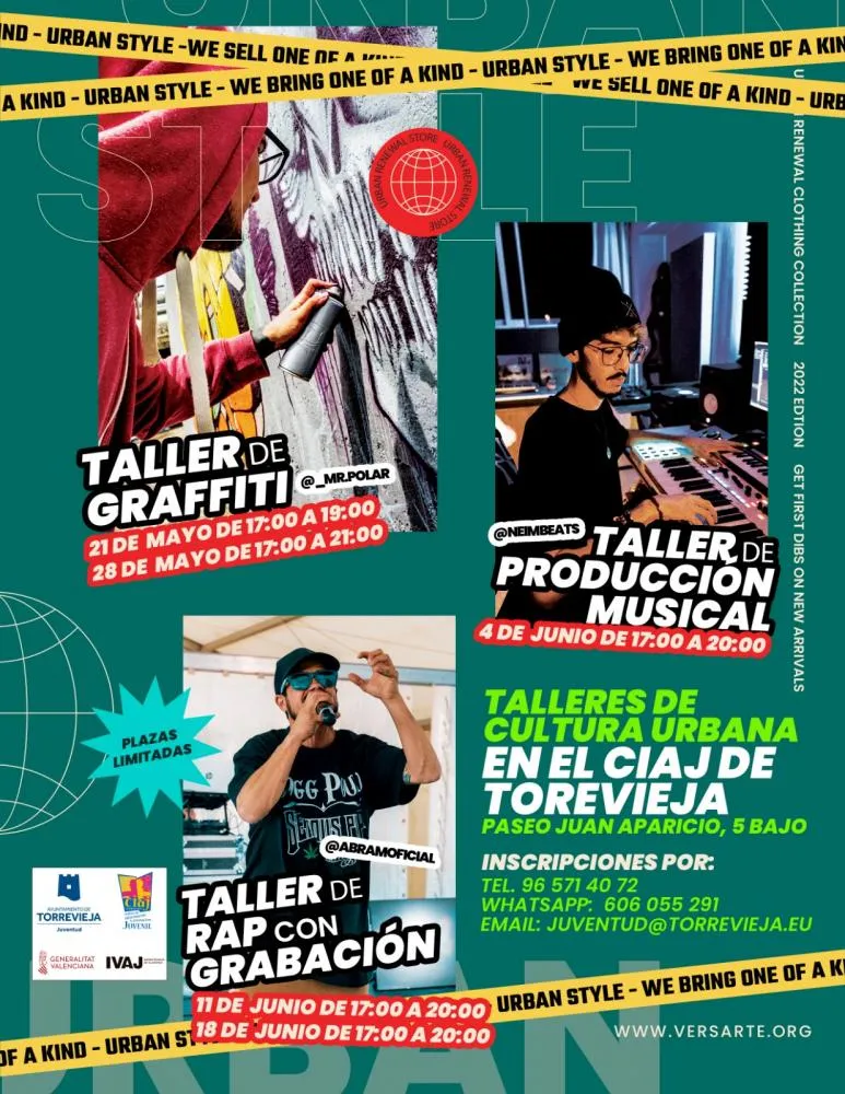 Talleres de Cultura Urbana de Graffiti, Producción Musical y Rap