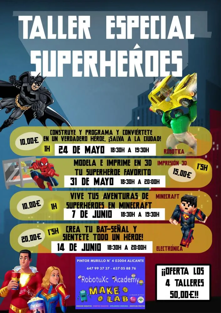 Talleres especiales de superhéroes tecnológicos