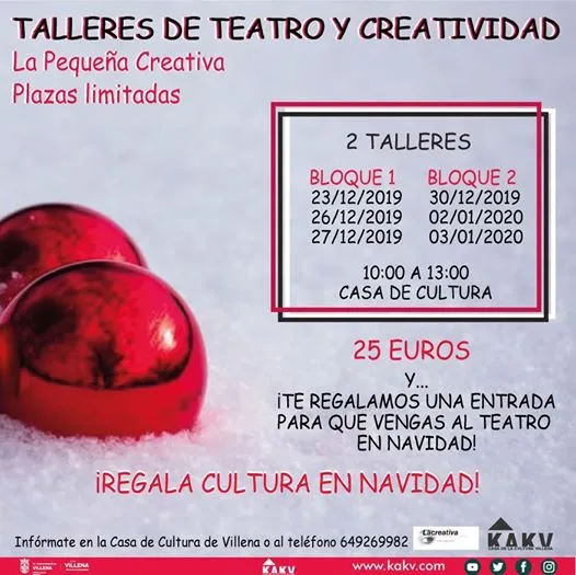Talleres intensivos de teatro y creatividad