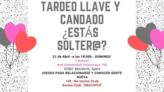 Tardeo sólo para solter@s "llave y Candado" en Benidorm