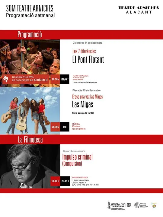 Teatre Arniches - Programación semanal - 13 -15 diciembre 2018