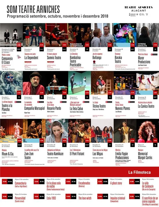 Teatre Arniches - Temporada septiembre - Diciembre 2018