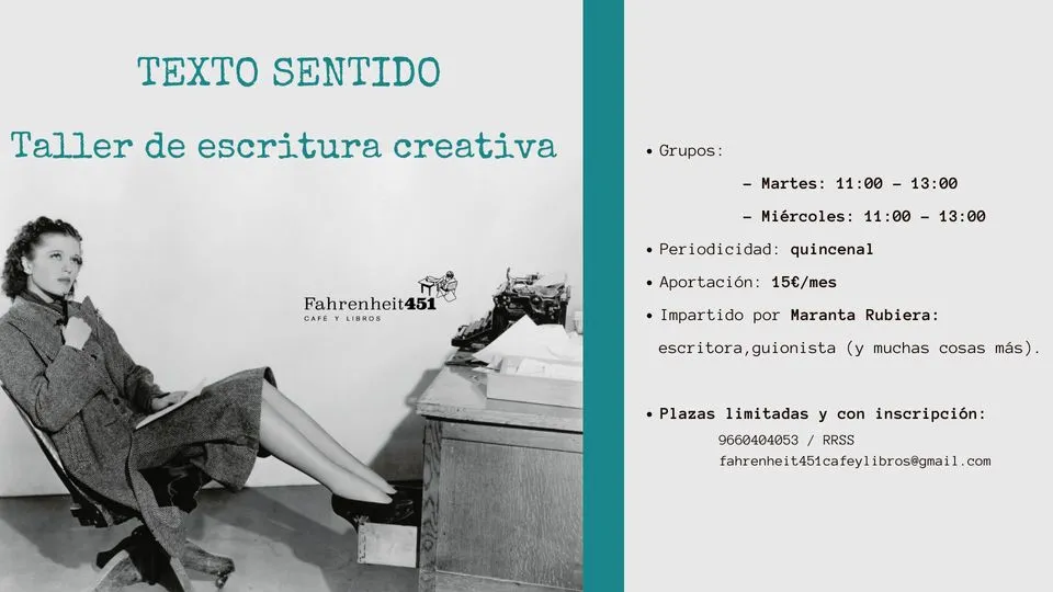 Texto sentido -taller de escritura creativa- sesión gratuita de prueba