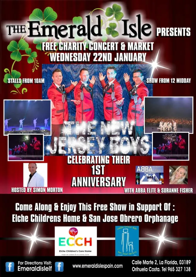 The Emerald Isle presents Free Charity of The New Yersey Boys concert and Market