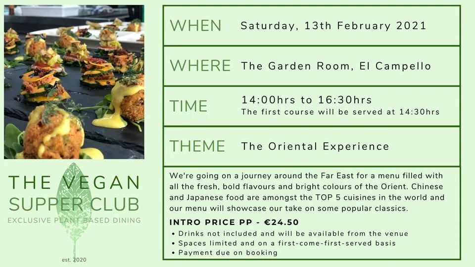 The Vegan Supper Club - The Orient Experience