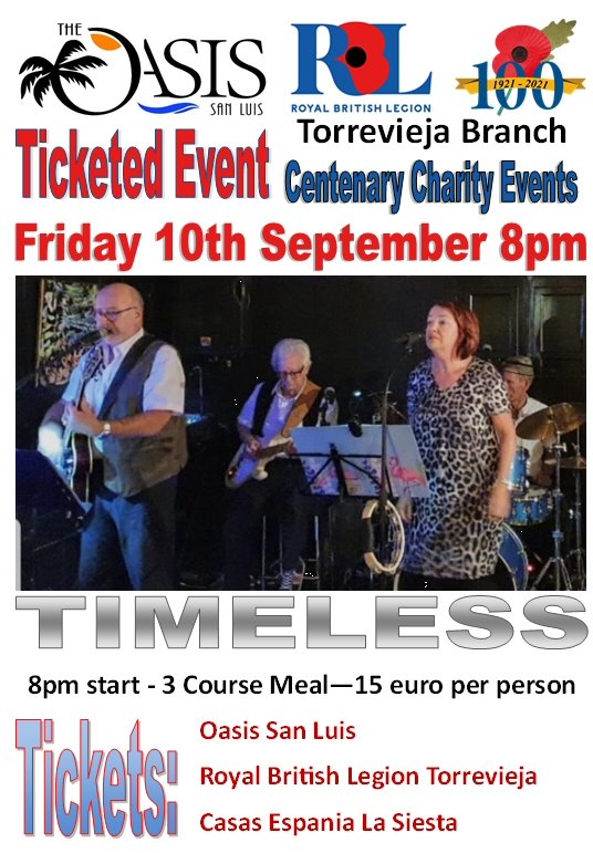 Timeless band- Part of the Royal British Legion (Torrevieja) Centenary Celebrations