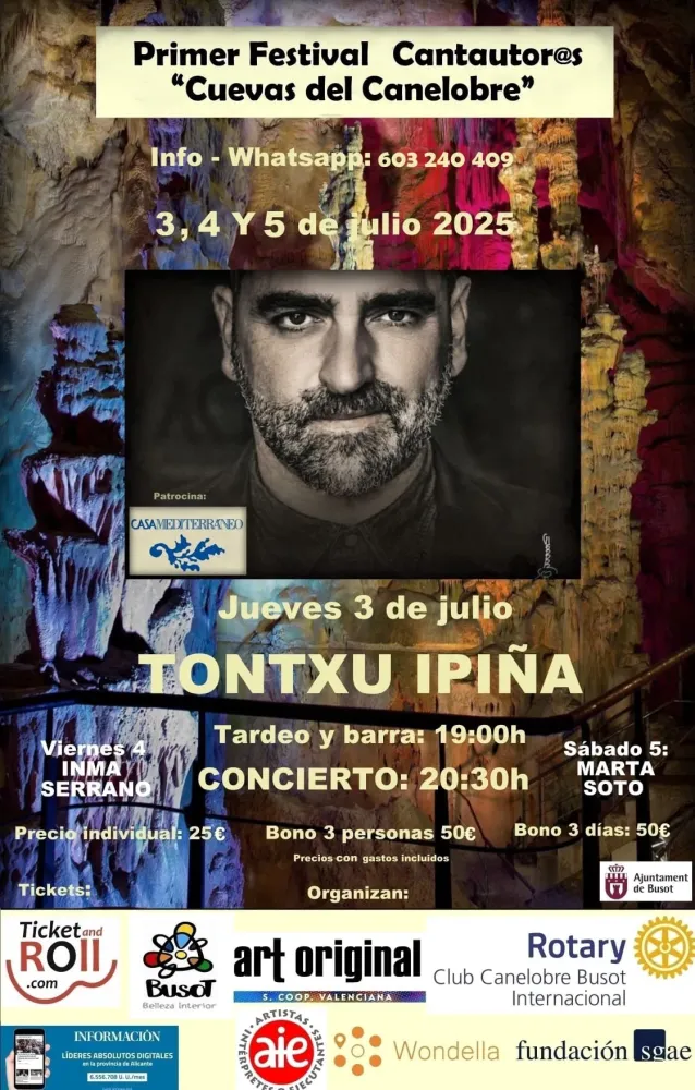 Tontxu Ipiña en concierto ► 1º Festival cantautores " Cuevas del Canelobre" 2025