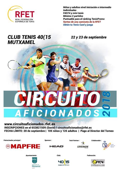 Torneo Federado de Tenis Amateur en Alicante