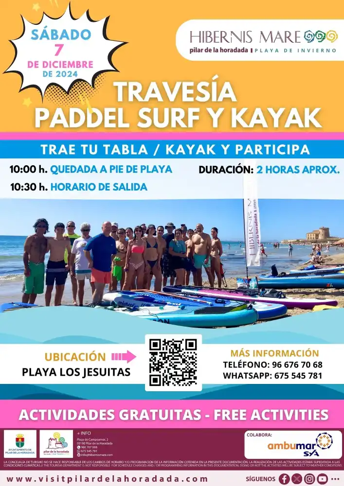 Travesía Paddle Surf y Kayak, Meeting Point- Hibernis Mare, tu Playa de Invierno