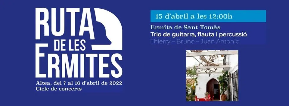 Trio de guitarra, flauta y percussión  Ruta de les Ermites 2022