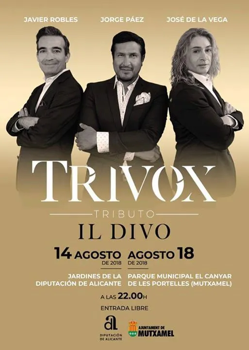 Trivox el tributo a Il - Divo - Concierto gratuito en Alicante y Mutxamel