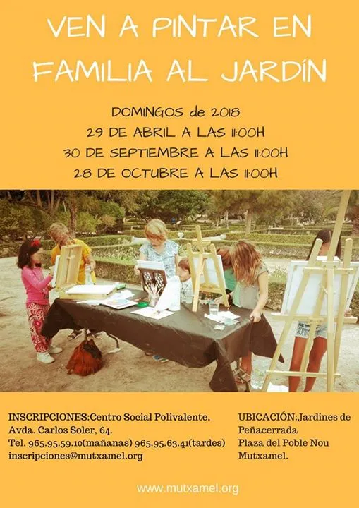 Ven a pintar en familia al jardín en Mutxamel