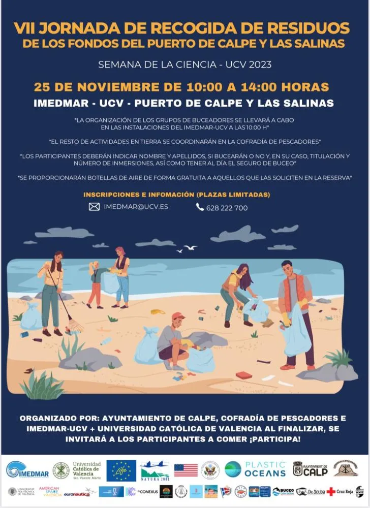 VII Jornada de Recogida de Residuos de los Fondos del Puerto de Calpe y las Salinas