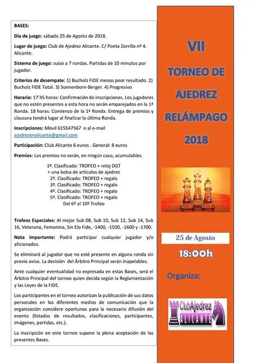 VII Torneo de Ajedrez Relámpago 2018