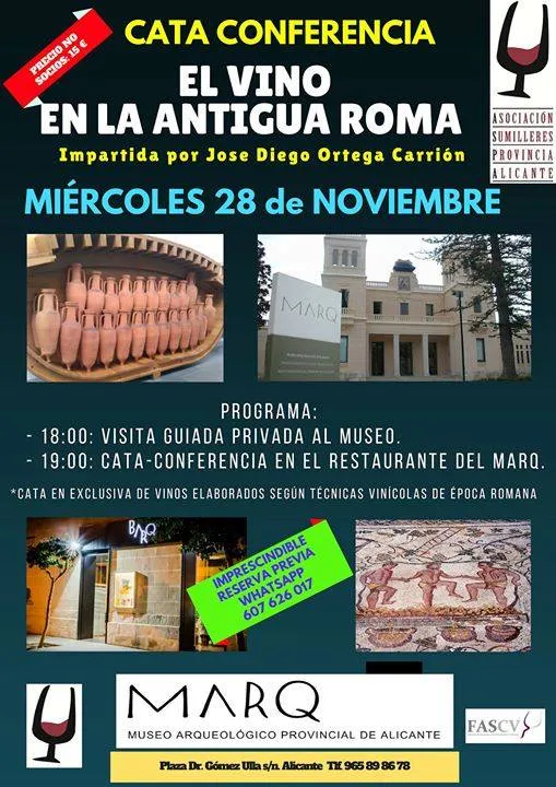 Visita guiada al MARQ y Cata-Conferencia sobre vinos romanos