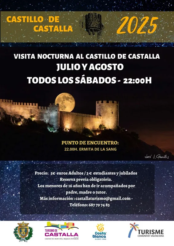 Visita nocturna al Castillo de Castalla Julio Y Agosto 2025