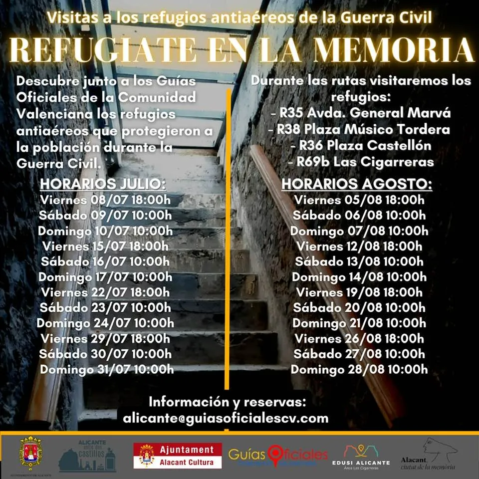 Visitas a los refugios antiaéreos de la Guerra Civil Alicante Julio-Agosto - 2022