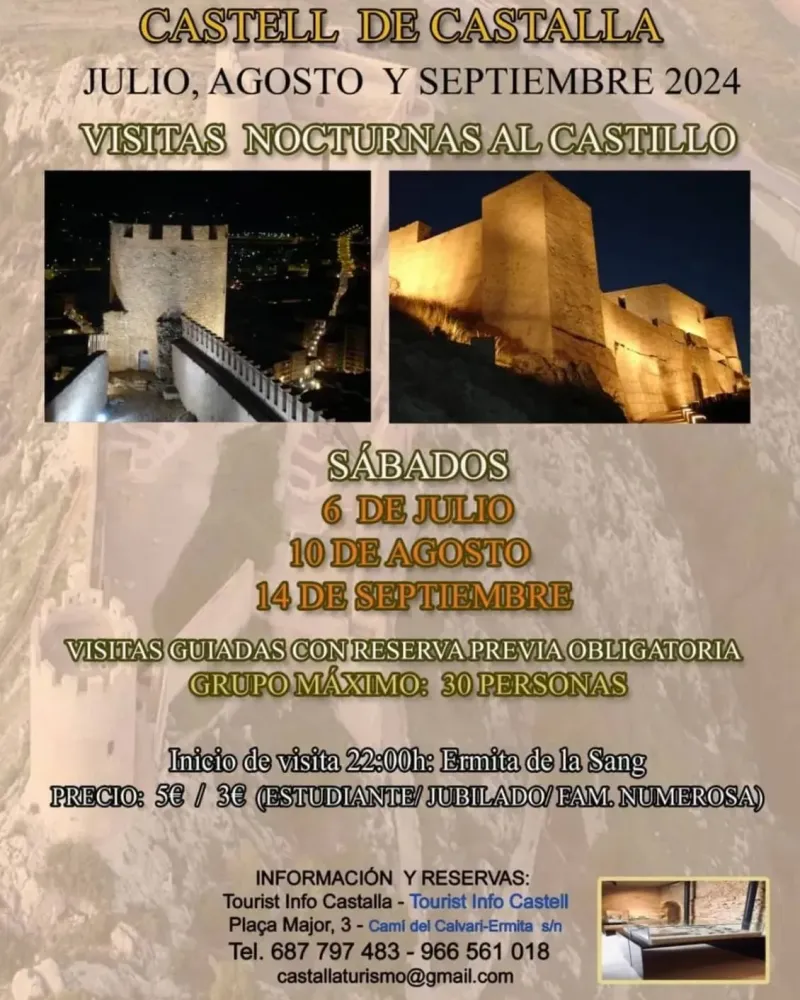 Visitas Nocturnas al Castillo de Castalla Verano 2024