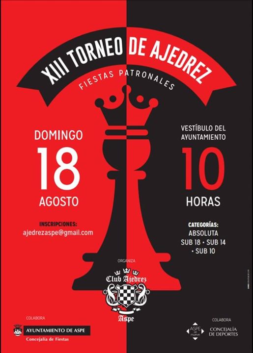 XIII Torneo de Ajedrez Fiestas Patronales 2019