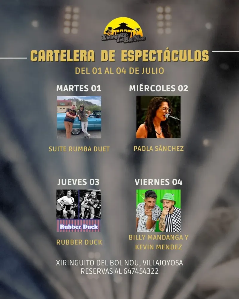 Xiringuito del Bol Nou - 1 al 4 de julio