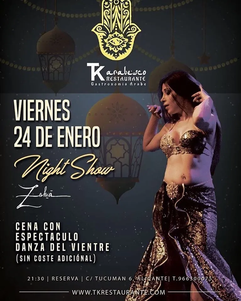 Zahia - Cena con espectáculo de Danza del Vientre en Alicante