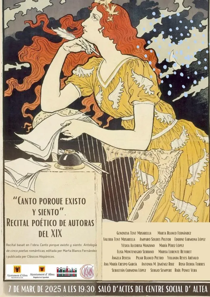 "Canto porque existo y siento". Recital poético de autoras del XIX