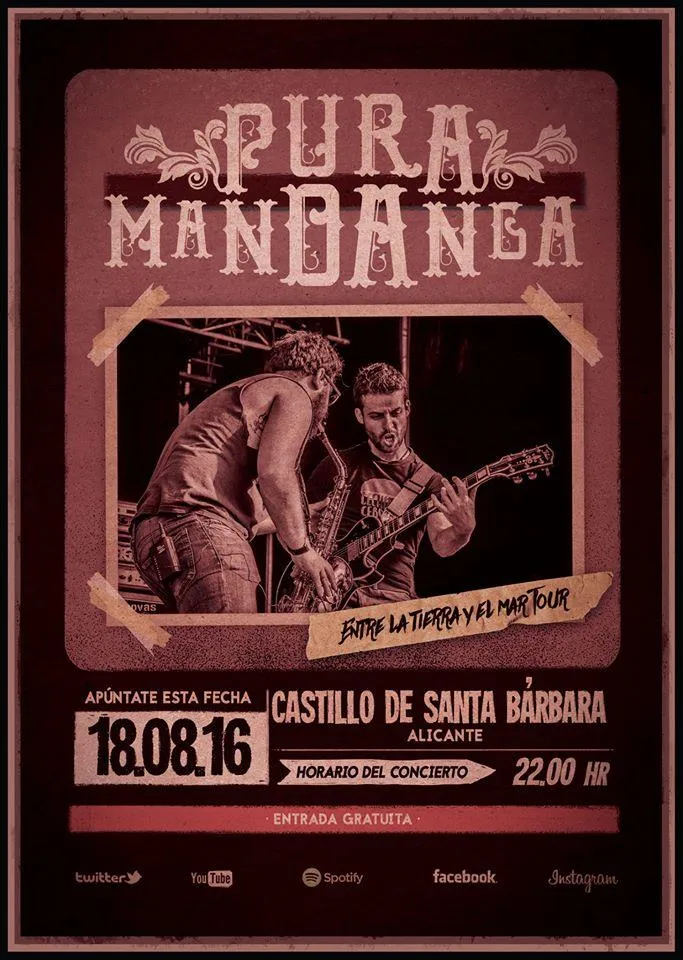 "Nits de Lluna" en el Castillo con la formación alicantina Pura Mandanga. 18 de agosto a las 21.30