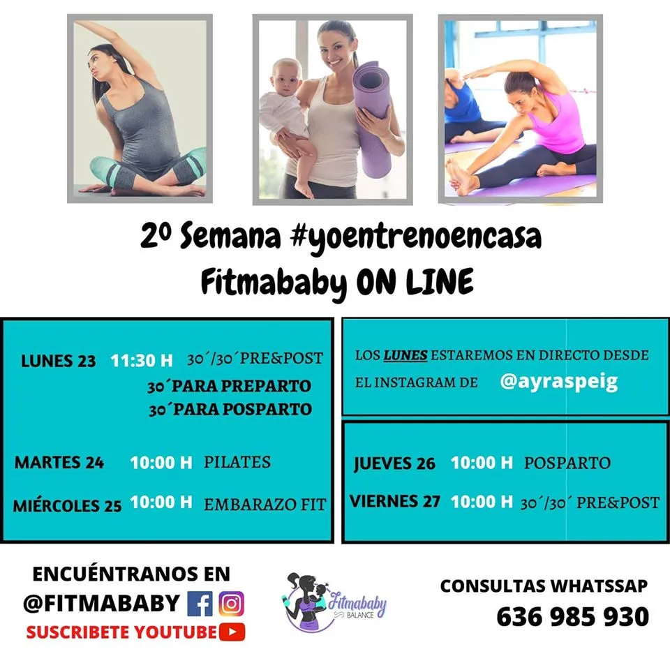 #yomeentrenoencasa Fitmababy online
