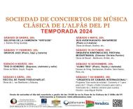 Conciertos Sociedad de conciertos de música clásica de Alfaz del Pi - Temporada 2024